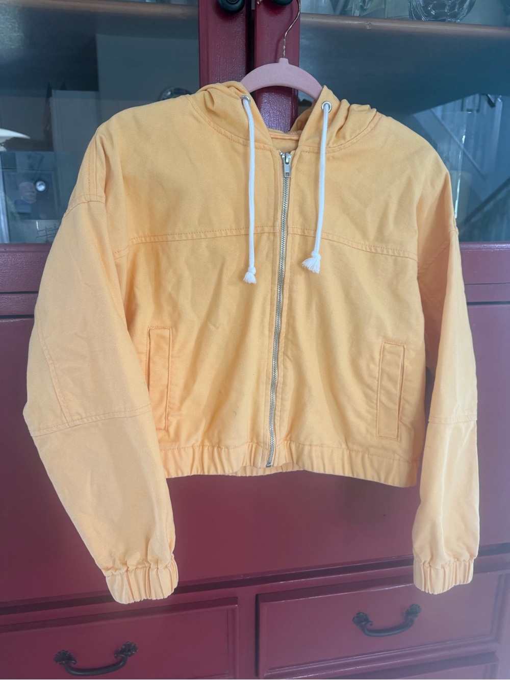 Forever 21 Apricot/Tangerine colored 100% cotton zip up